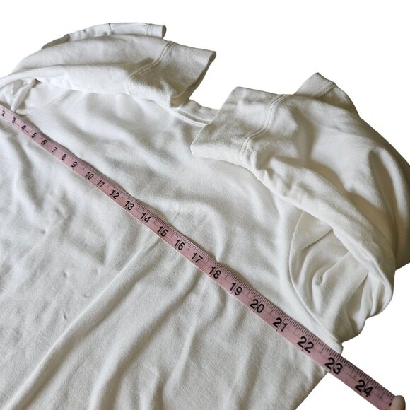 Zenergy by Chico's White V back Sweatshirt Top Stitching detail size 2 or 12 - Picture 12 of 12